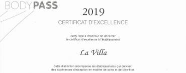 Certificat d’excellence Body Pass